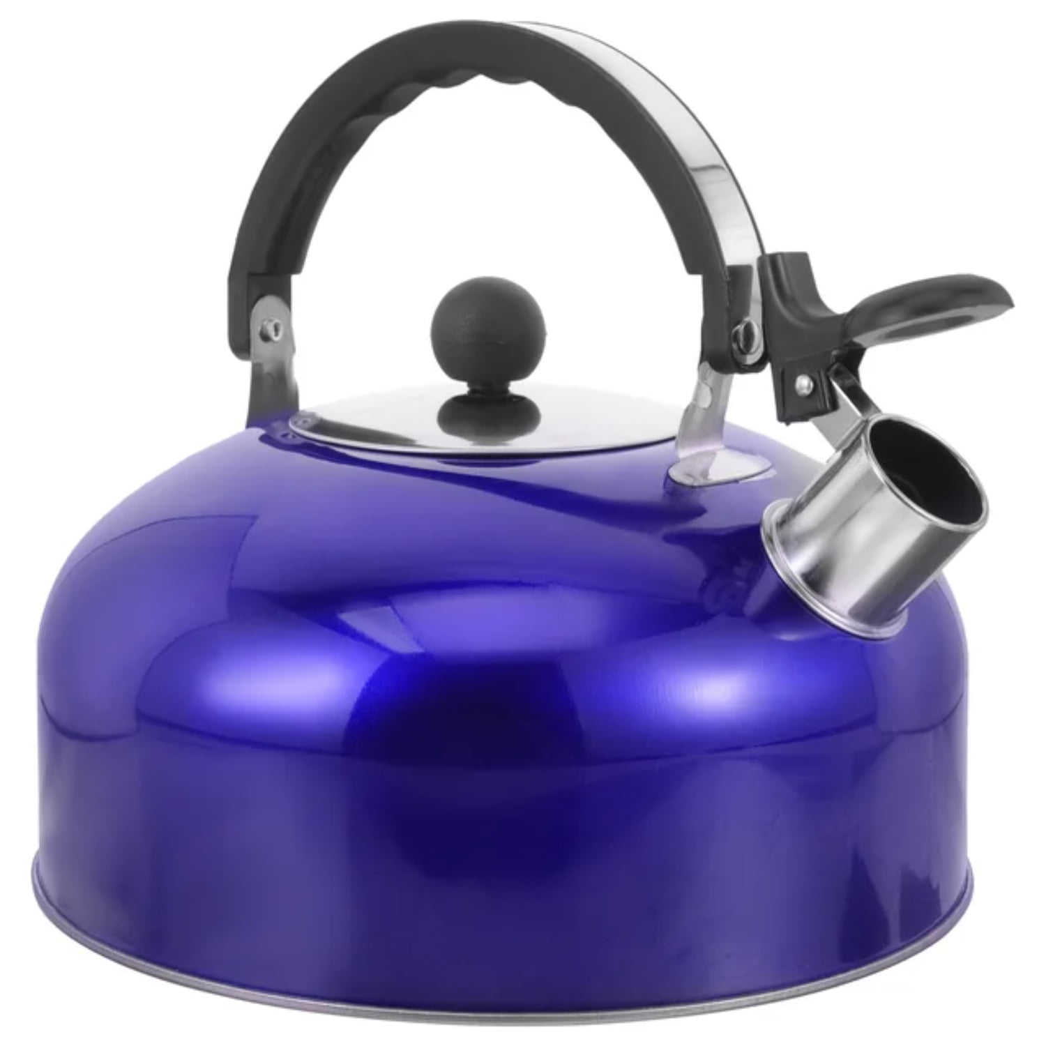 HNGPNGH Blue Stainless Steel Whistling Tea Kettle with Cool Grip Handle