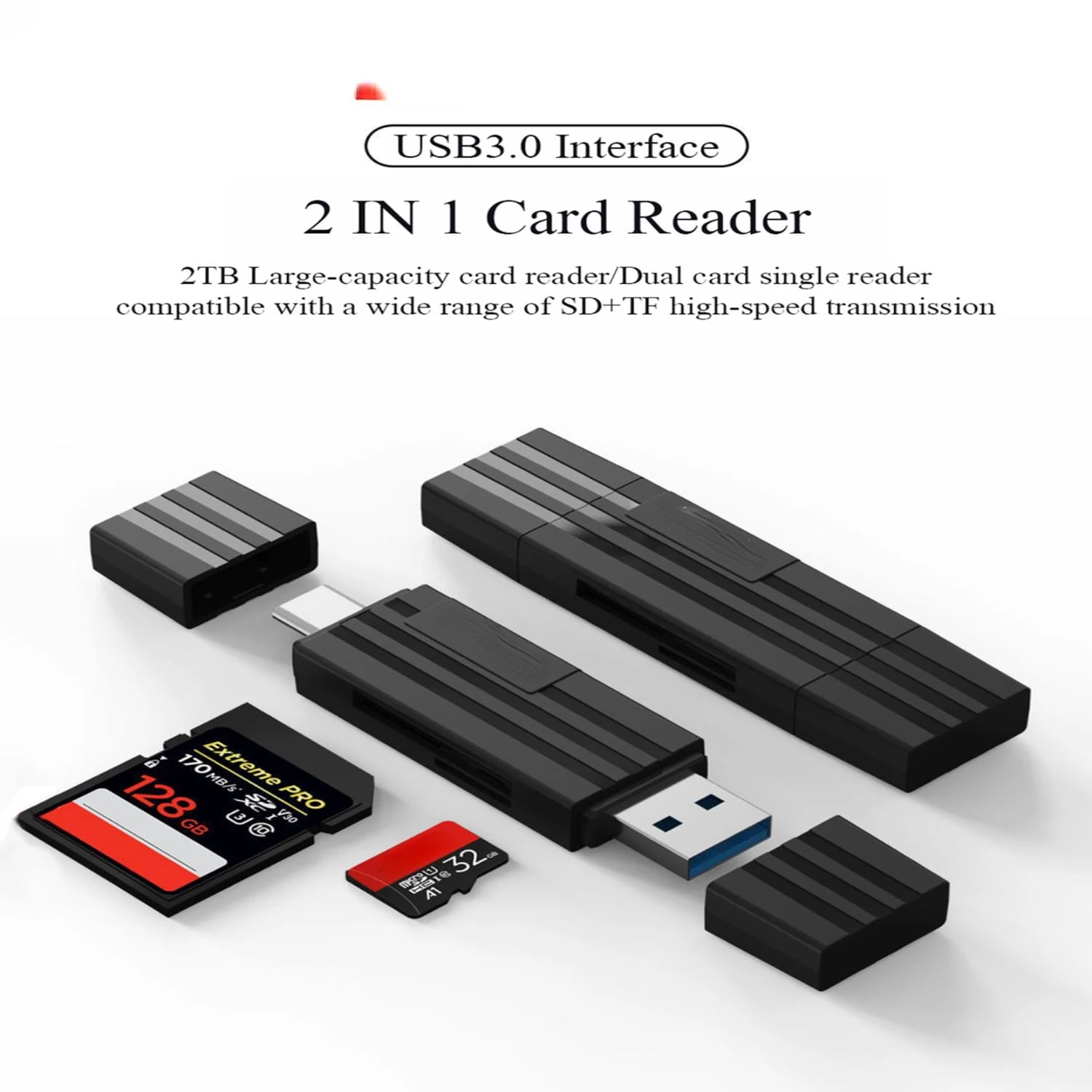 Dual USB SD Card Reader - USB 3.0 & USB C Memory Card Adapter For MacBook IPad