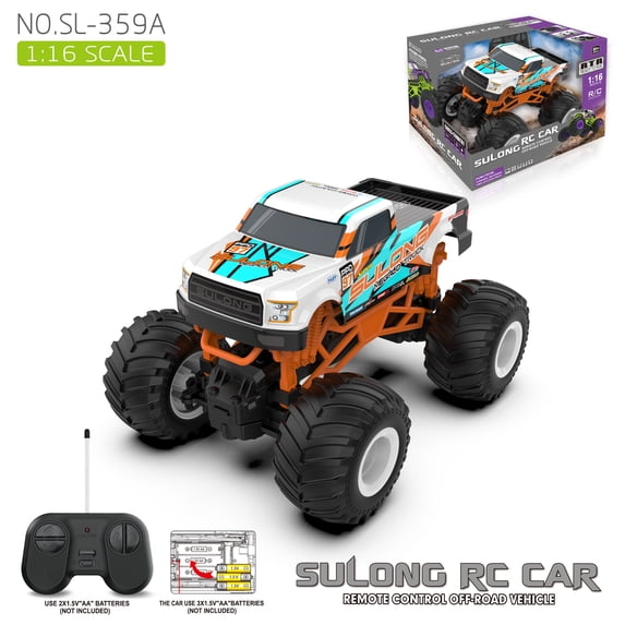 HNH 1:16 Remote Control Car, Off Road RC Monster Truck, 2.4GHz 20 Km/h Fast All Terrain RC Cars for Boys Girls Ages 4-12, Cool Gift Toy for Kids
