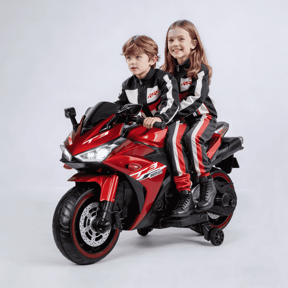 HNH 12V Ride on Motorcycle for Kids 3-8, Powered Ride on Toys, Kids Motorcycle with Bluetooth, Music, 3 Mph
