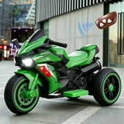 HNH 12V Ride On Motorcycle with Remote Control, Electric Motorbike for Kids, LED Tire and Bluetooth Music, Ride On Car for Gifts