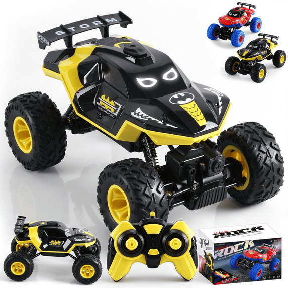 HNH 4WD Off-road Remote Control Car for Kids, 1:16 RC Monster Trucks, High-speed Vehicle with Two Battery