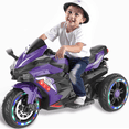 thumbnail image 1 of HNH 12V Electric Motorcycle for Kids, Powered Ride on Toys, 3 Wheels Motorcycle with LED Lights, Bluetooth Music, 1 of 10