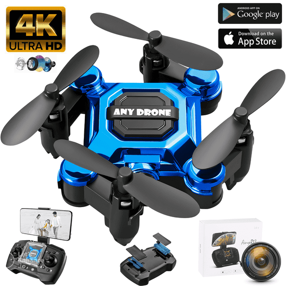 HNH Mini Drone with Camera, 4K Foldable Drones for Kids, Portable Pocket Quadcopter with Altitude Hold 3D Flips and Headless Mode Easy to Fly