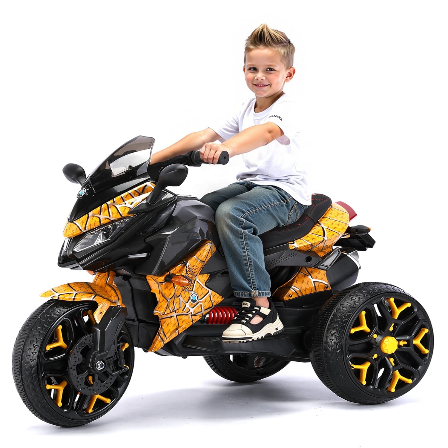 HNH Kids Motorcycle for 3-6 Year old, 3-Wheels Ride On Motorcycle