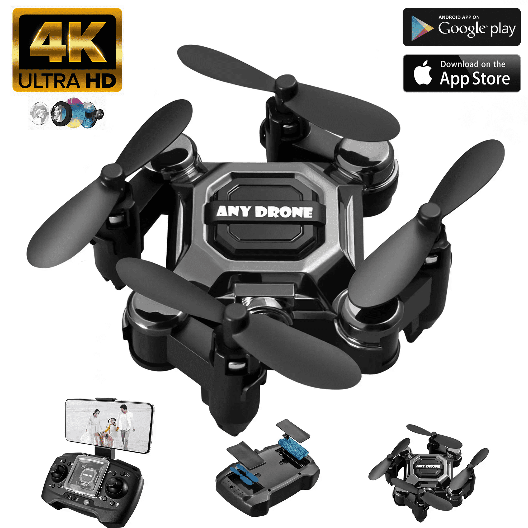 Fpv Smallest Drone With A Camera HNH 4K Foldable Mini Drone For