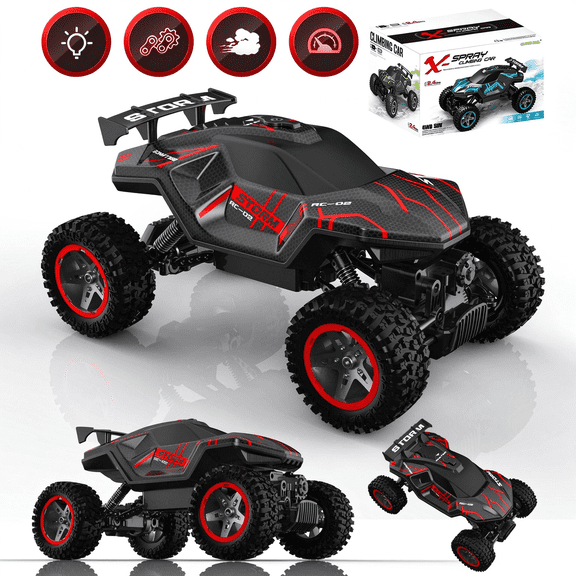 HNH RC Car for Kids, Monster Truck Remote Control Cars 60 Min Play, 25+Km/H Off-Road RC Car Gifts for Boys Girls Ages 3+