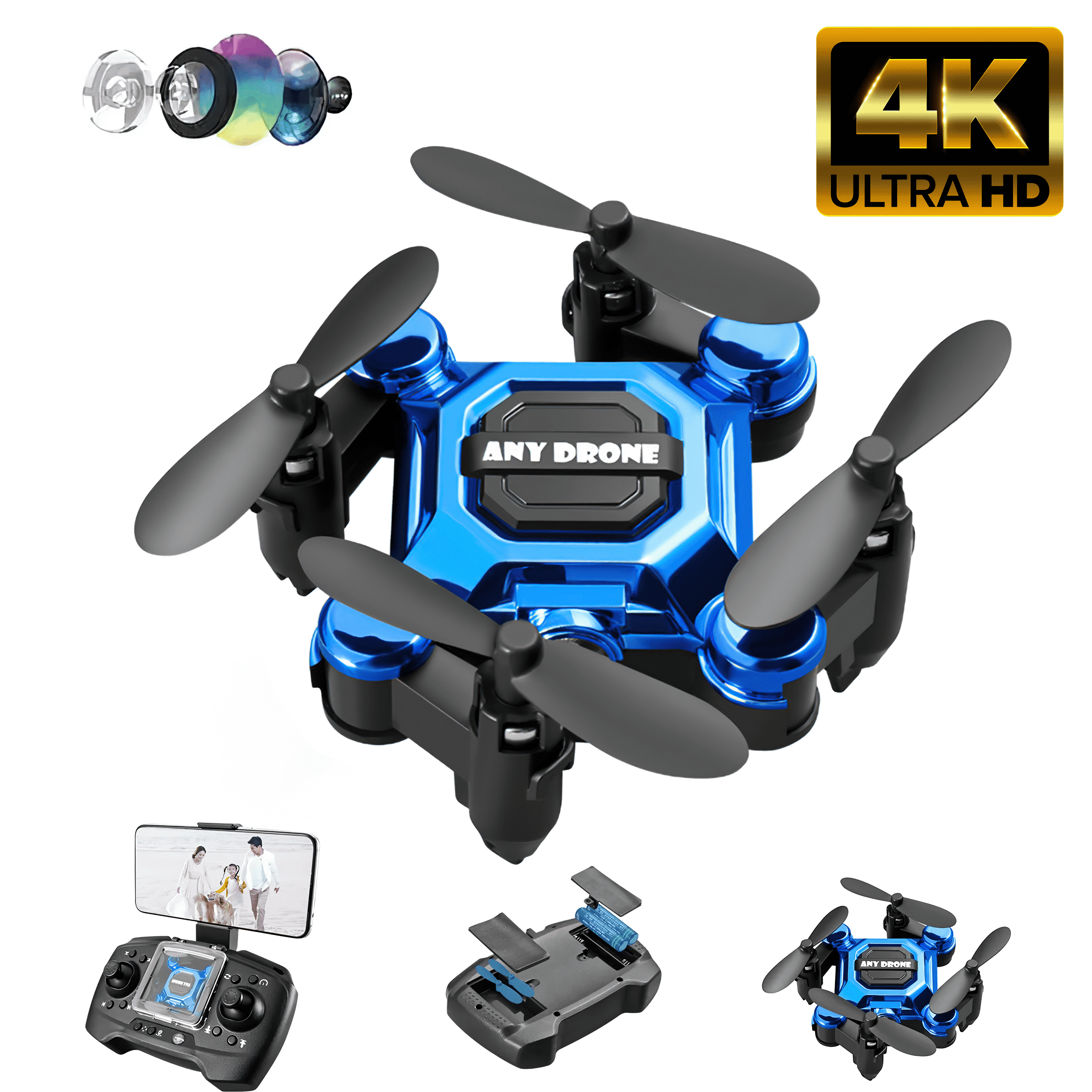 HNH Mini Foldable Drone with 4K HD Camera for Kids and Adults FPV Foldable RC Quadcopter with 360 Flip Trajectory Flight Shop Black Friday Deals for 2024 Walmart