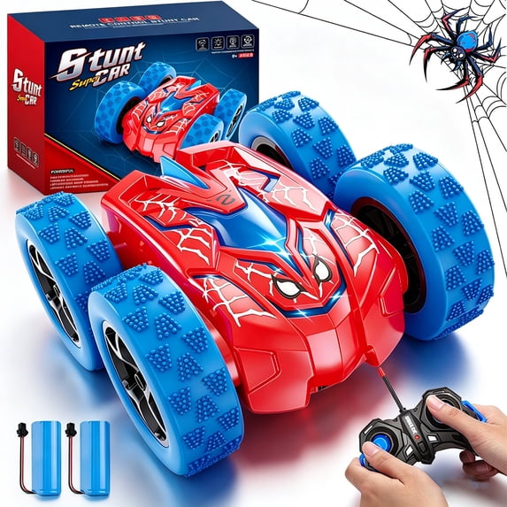 HNH Spider Remote Control Car, Double Sided Mini RC Stunt Car, 360°Rotating 4WD Off-Road RC Cars, Outdoor Rechargeable Toy Car for Boys Age 4-7 8-12 Birthday Xmas Gift
