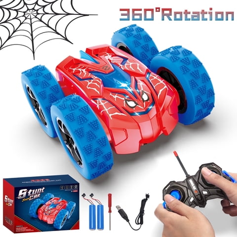 HNH Spider Remote Control Car Clearance, Double Sided Mini RC Stunt Car, 360°Rotating Off-Road RC Cars for Kids Age 4-12 Birthday Xmas Gift