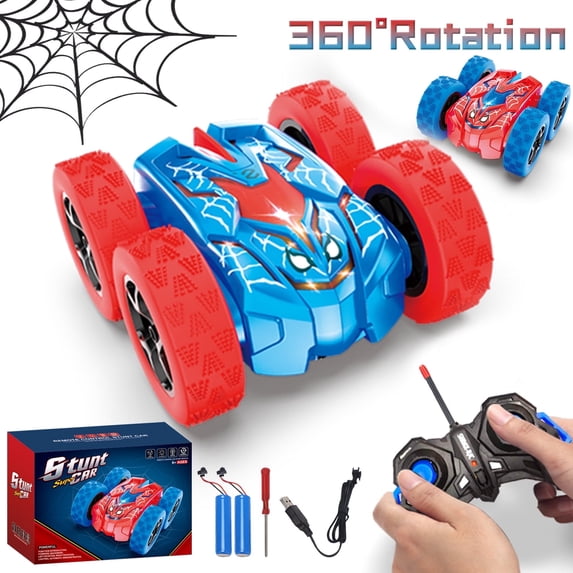 HNH Spider RC Stunt Cars for Kids, 360°Rotating Mini Remote Control Car, Spider Toys for 3-10 Year Old Boy Girl Birthday Gift