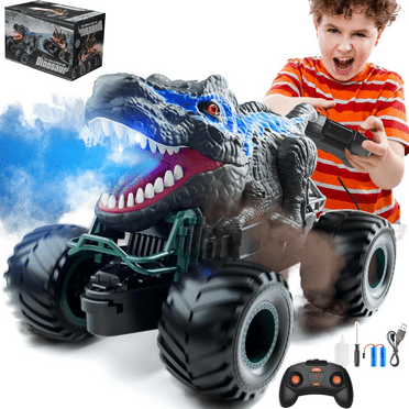 HNH Dinosaur Remote Control Car, RC Monster Truck for Boys, RC Dino Toys with Light, Sound & Spray
