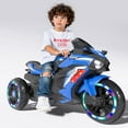 thumbnail image 1 of HNH Toddler Ride On Toys Age 2-6, Kids Motorcycle Tricycle with 3 Wheel, 12V Electric Ride on Motorcycle with Light Wheel & Bluetooth Music-Blue, 1 of 8