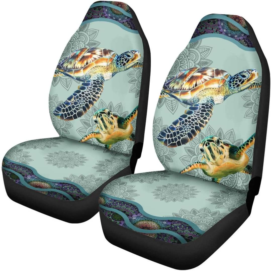 HNIAN 2 Piece Hawaii Hibiscus Flower Print Women Car Seat Cover