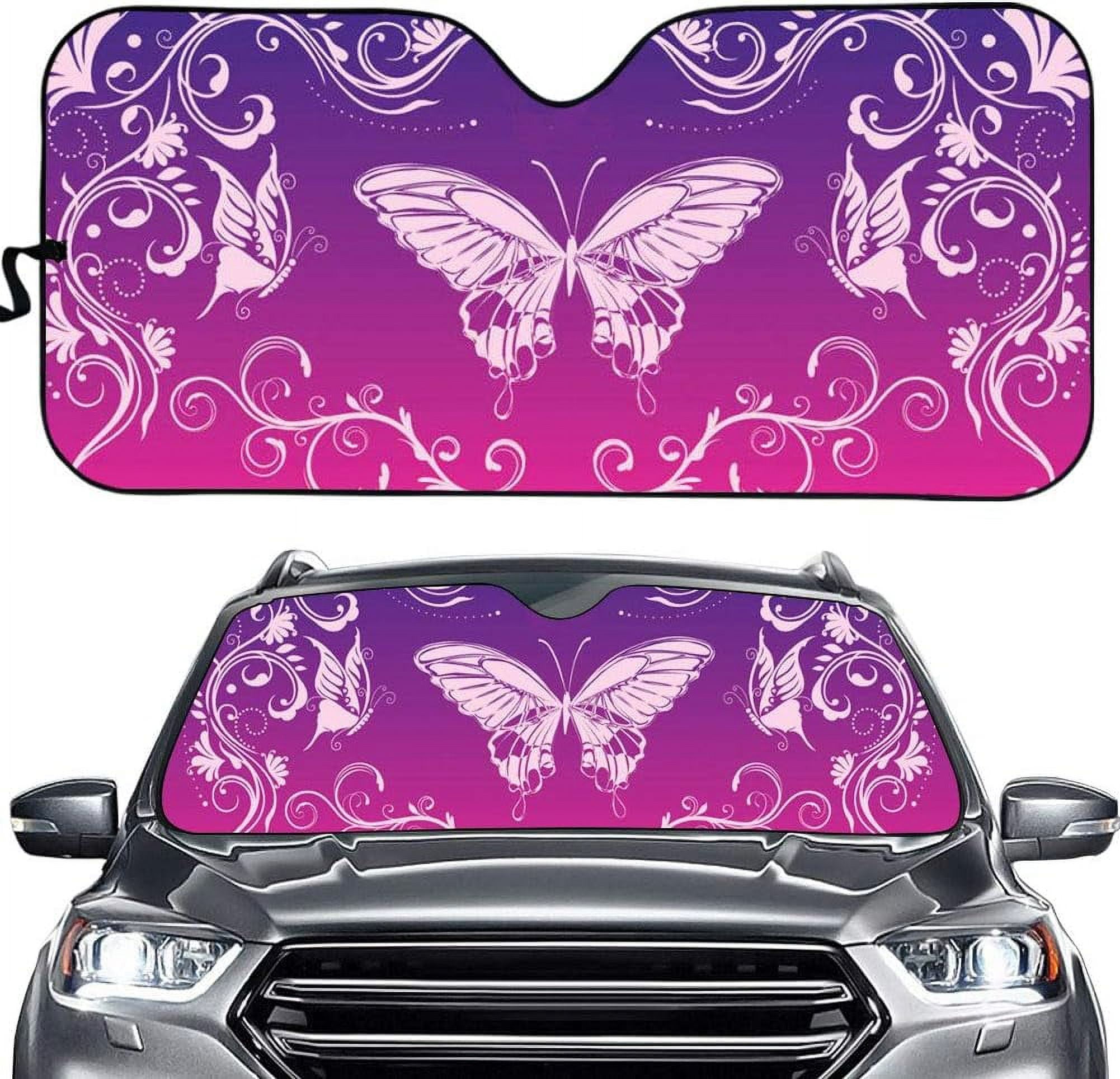 HNIAN Automotive Windshield Sunshades Hawaiian Hibiscus Flower Print