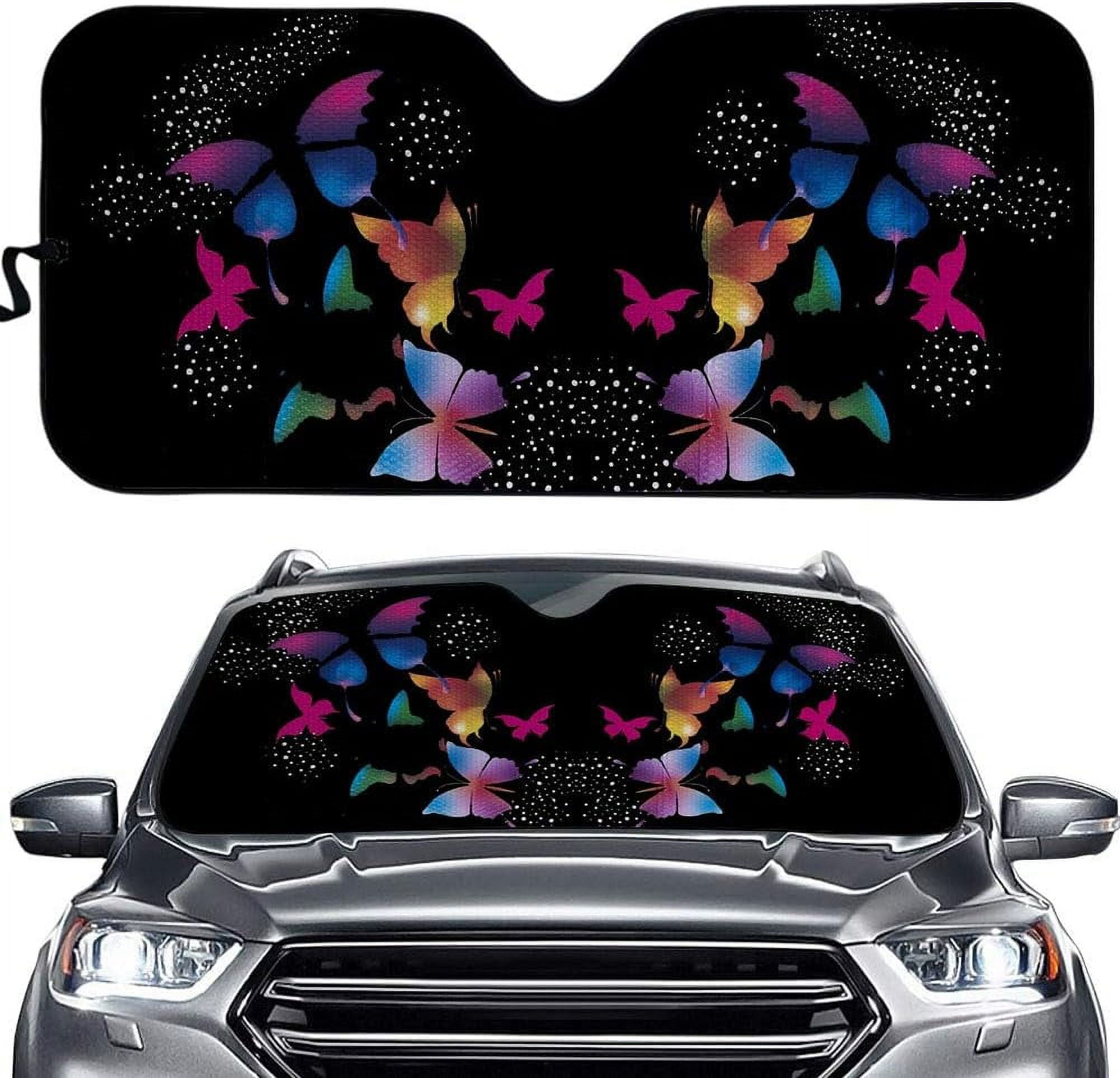 HNIAN Automotive Windshield Sunshades Hawaiian Hibiscus Flower Print