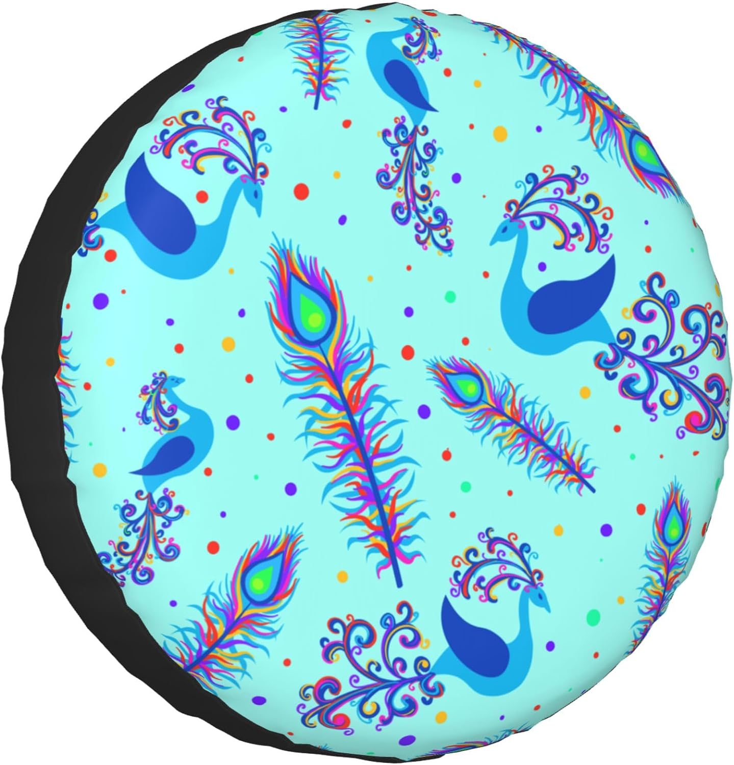 HNIAN Blue Funny Pugs Spare Tire Cover Protectors, Weatherproof Wheel