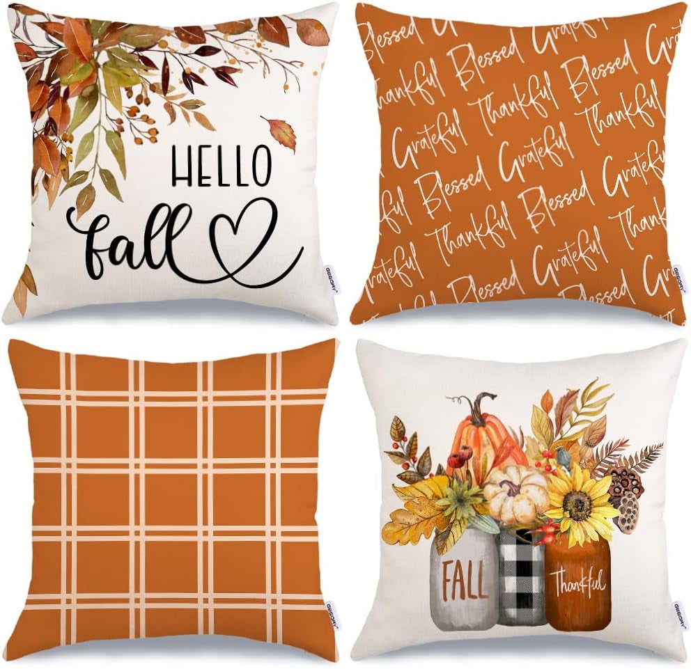 Thankful Grateful Blessed Thanksgiving Shirt | Women's Buffalo Plaid Pumpkin Tee, 3/4 Sleeve Raglan