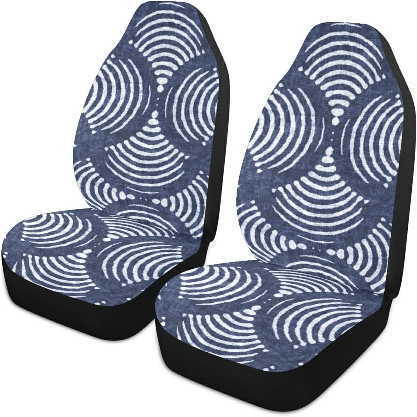 HNIAN Tie Dye Indigo Dyed Blue Car Seat Cover Front Seats Only for