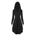 thumbnail image 1 of HNKMDK Adult Renaissance Women Vintage Costume Dress Medieval Hooded Lace Up Long Robe(Black,S), 1 of 7