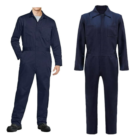 HNKMDK Halloween Horror Cosplay Jumpsuit Adult Costume For Men Dark Blue Mechanic Overalls(2XL)
