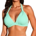 thumbnail image 1 of HNMKIU 2026 Triangle Padded Bandeau Women's Swimwear for Summer Beach Comfort Bikini Tops for Women Mint Green_002，XXL, 1 of 5