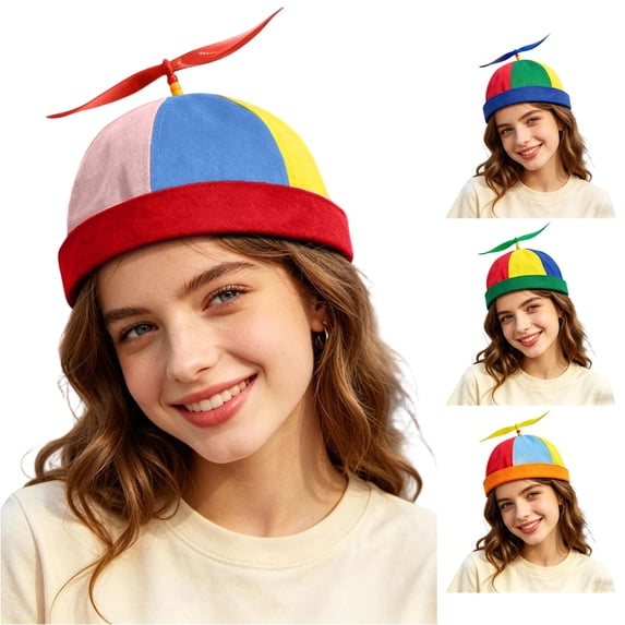 HNMKIU Adjustable Adult Baseball Cap With Detachable Propeller Novelty Unisex Hat For Outdoor Summer Gathering Casual Wear Red,One Size