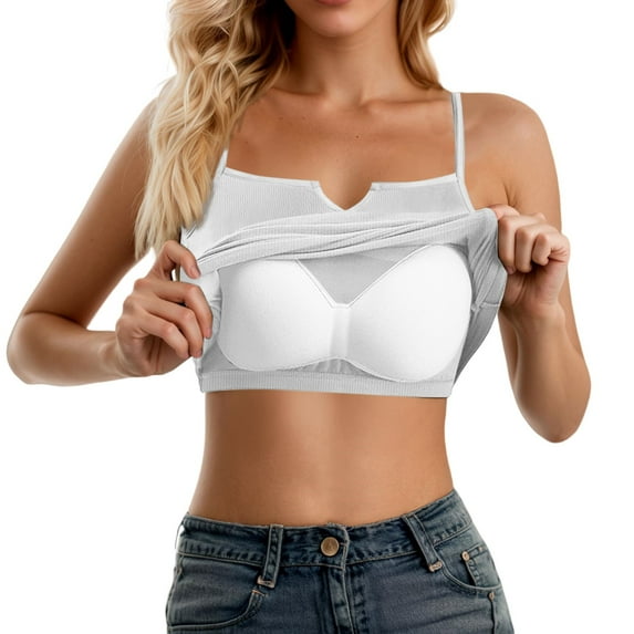 HNMKIU Adjustable Shelf Bra Camisoles for Women Spaghetti Strap Tank Tops Basic Layering for Comfortable Daily Wear,Sizes One Size
