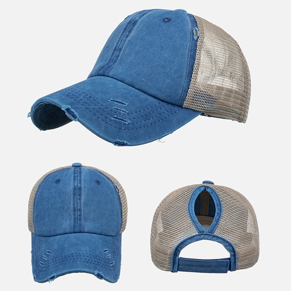 HNMKIU Adjustable Unisex Baseball Cap for Men and Women Solid Sun Hat with Hop Style Blue,One Size