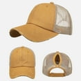 thumbnail image 1 of HNMKIU Adjustable Unisex Baseball Cap for Men and Women Solid Sun Hat with Hop Style Yellow,One Size, 1 of 3