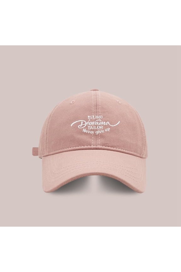 Alphabet Embroidered Baseball Cap for Men and Women Sporty Casual Adjustable Sun Visor Hat Pink,One Size