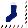 thumbnail image 1 of HNMKIU Autumn Soft Comfortable Mid Crew Length Stackable Everyday Socks For Toddlers Boys Girls Ideal School Play Casual Wear Kids Sock Dark Blue,9-12 years, 1 of 4