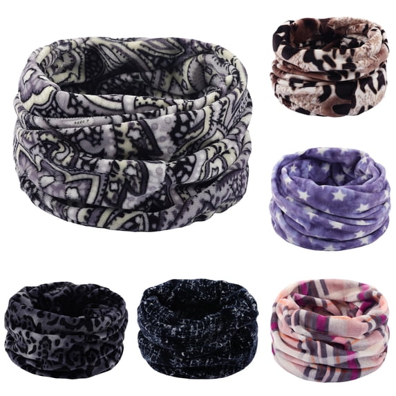 HNMKIU Autumn Winter Printed Warm Short Neck Cover Men Women Double Knit Bib Neckerchief ,O