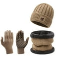thumbnail image 1 of HNMKIU Winter Warm Fashion Scarf Gloves and Hat Set Thickened Woolen Ear for Cycling Outdoor Activities Khaki,One Size, 1 of 2