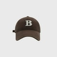 thumbnail image 1 of HNMKIU B Letter Embroidery Baseball Cap Korean Fashion Unisex Adjustable Hat For Daily Wear Coffee,One Size, 1 of 3