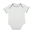 thumbnail image 1 of HNMKIU Baby Boys Girls Short Sleeve Rompers Bodysuit Summer Outfit Breathable Embroidered Trim Casual Playwear for 0 to 18 Months White,6-12 Months, 1 of 7