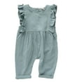 thumbnail image 1 of HNMKIU Baby Boys Girls Sleeveless Rompers Solid Bodysuit Outfit Clothes for Babies Mint Green,12-18 Months, 1 of 4