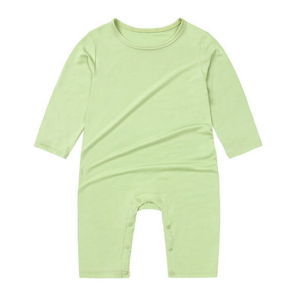 HNMKIU Baby Pajamas Long Sleeve Rompers Snap Closure Sleeper for Boy Girls Green,12-18 Months