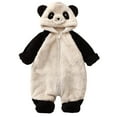 thumbnail image 1 of HNMKIU Baby Unisex Spring Winter Autumn Panda Hooded Long Sleeve Rompers Jumpsuit for Babies Black,6-12 Months, 1 of 7