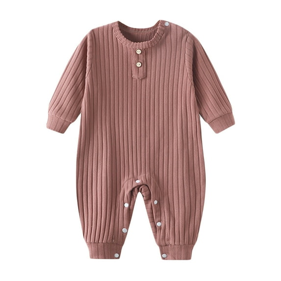 HNMKIU Baby Warm Bodysuit Pants Toddler Homewear Thickened Spring and Autumn Clothing Long Sleeve for Babies C-Coffee,6-9 Months