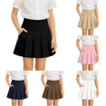 thumbnail image 1 of HNMKIU Back to School Dresses for Girls Pleated High Waist Stretch Sports Casual Skirt With Pockets Suitable For 5 14 Years Black - 150/13Y, 1 of 8