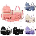 thumbnail image 1 of HNMKIU Backpack For Women Large Capacity School Bag With 5 Piece Set Lightweight Bookbag For Students ,Pink, 1 of 4
