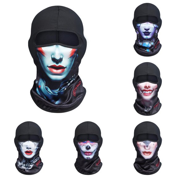 HNMKIU Balaclava Motorcycle Hat Style Face Sunscreen Breathable Full Head Cycling Gear For Carnival Holiday Outdoor Activities