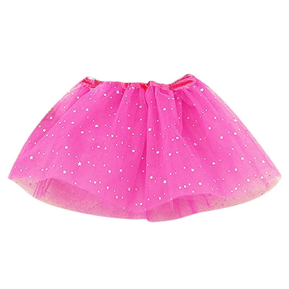 HNMKIU Ballet Tutu Outfit for Girls Festive Dance Party Sequined Skirt Set Hot Pink,One Size