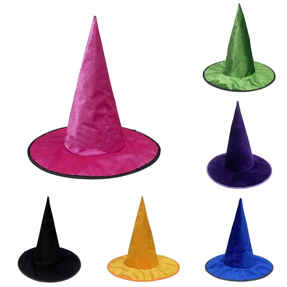 HNMKIU Baseball Caps Halloween Witch Hat Pointed Gothic Glitter Party Venue Decorative Headwear