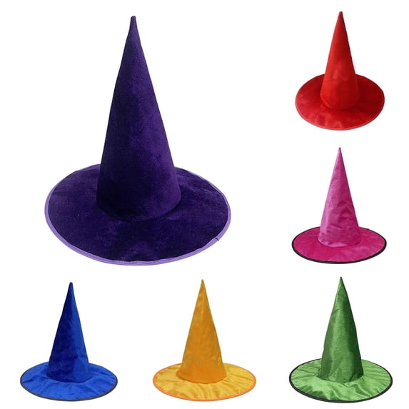 HNMKIU Baseball Caps Halloween Witch Hat Pointed Gothic Glitter Party Venue Decorative Headwear