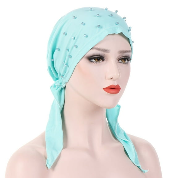 HNMKIU Baseball Caps Hat Head Hair Beading Turban Scarf Loss Stretch Women Wrap Baseball Caps for Stylish
