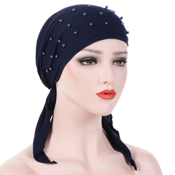 HNMKIU Baseball Caps Hat Head Hair Beading Turban Scarf Loss Stretch Women Wrap Baseball Caps for Stylish
