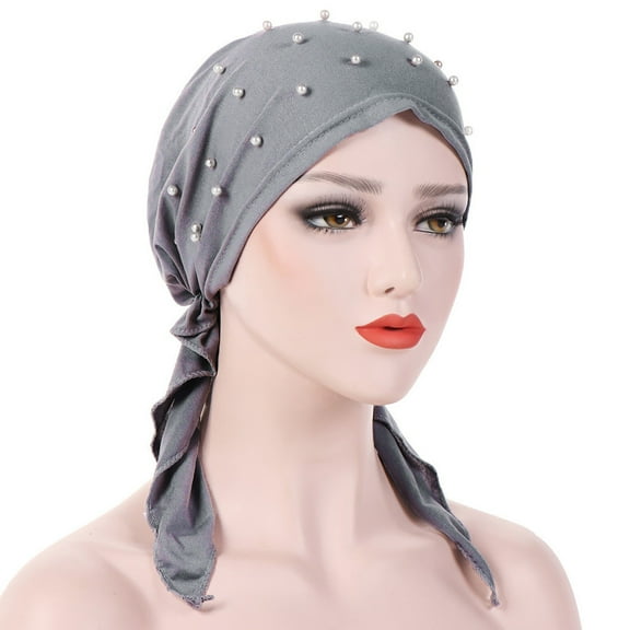 HNMKIU Baseball Caps Hat Head Hair Beading Turban Scarf Loss Stretch Women Wrap Baseball Caps for Stylish