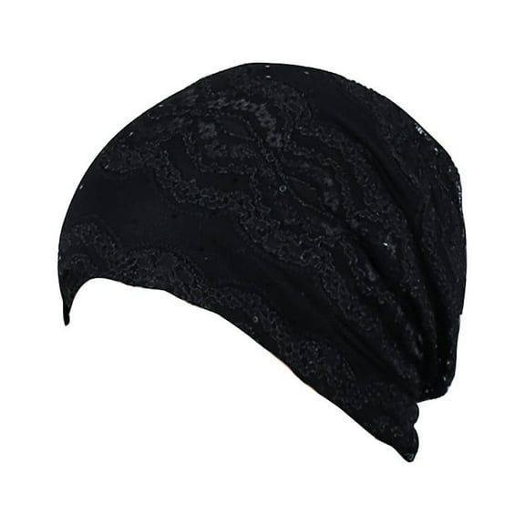 HNMKIU Baseball Caps Lace Solid Turban Hat Knitting Wrap Loss Stretch Scarf Women Head Hair Accessories